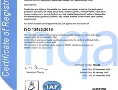 Hubei Kangning ha completato la revisione annuale della norma ISO 13485